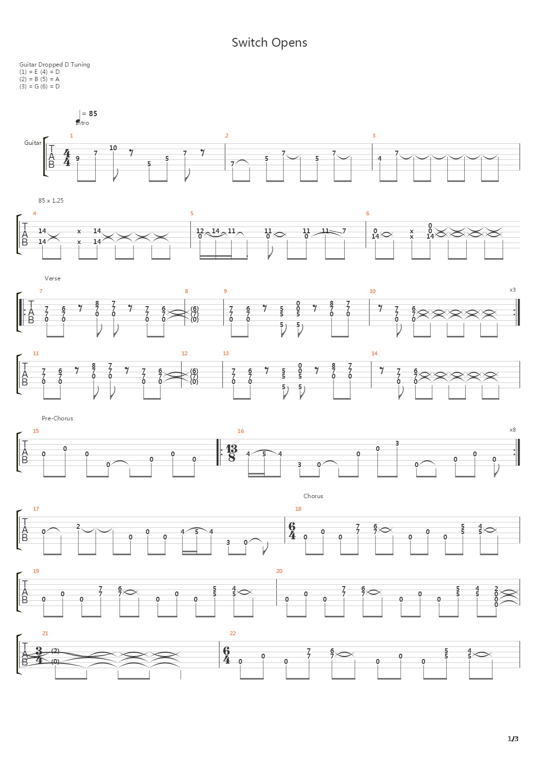 Switch Opens吉他谱