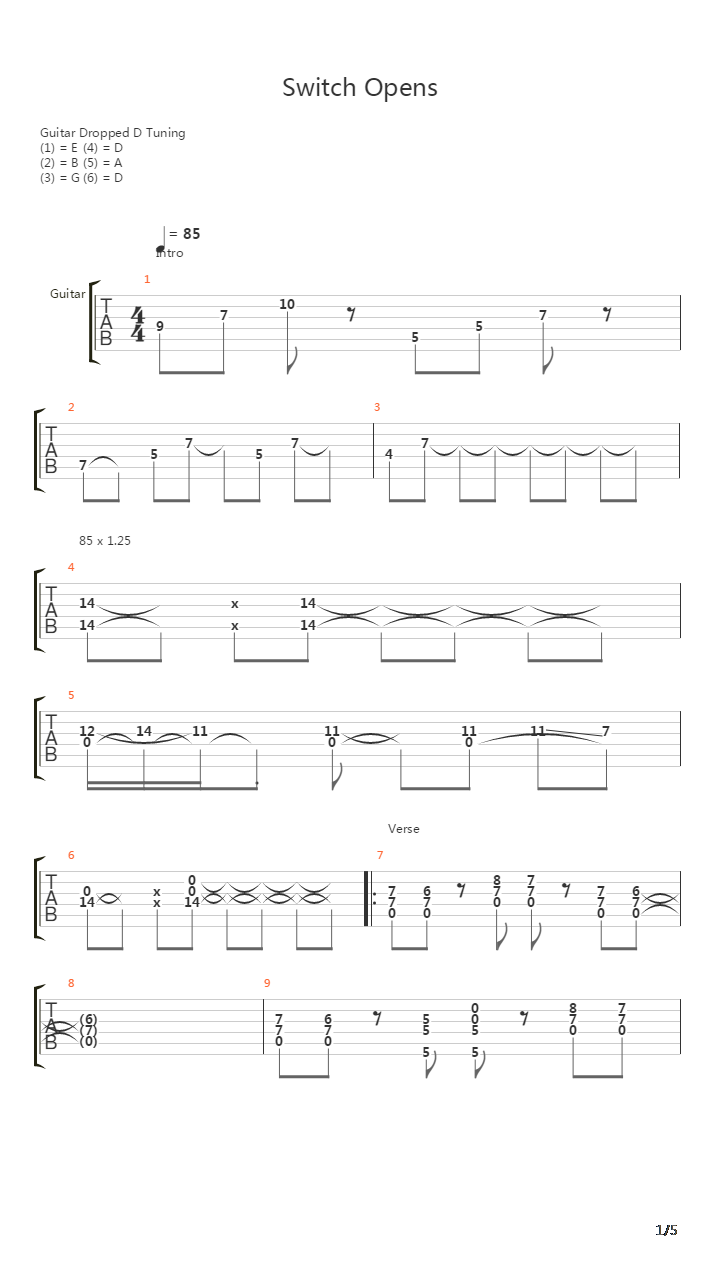 Switch Opens吉他谱