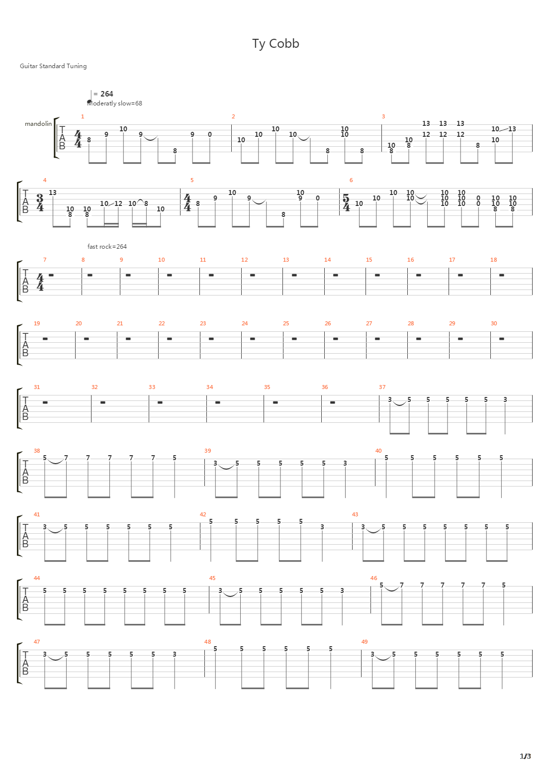 Ty Cobb吉他谱