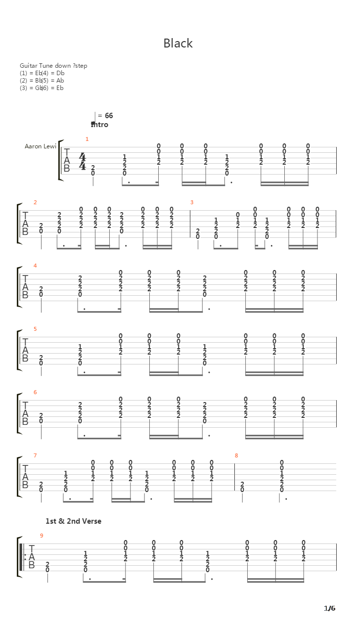 Black吉他谱