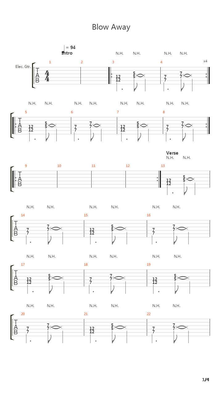 Blow Away吉他谱