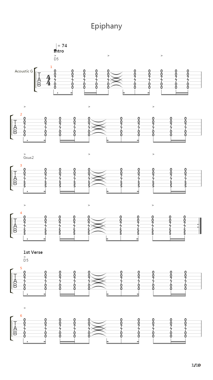 Epiphany吉他谱