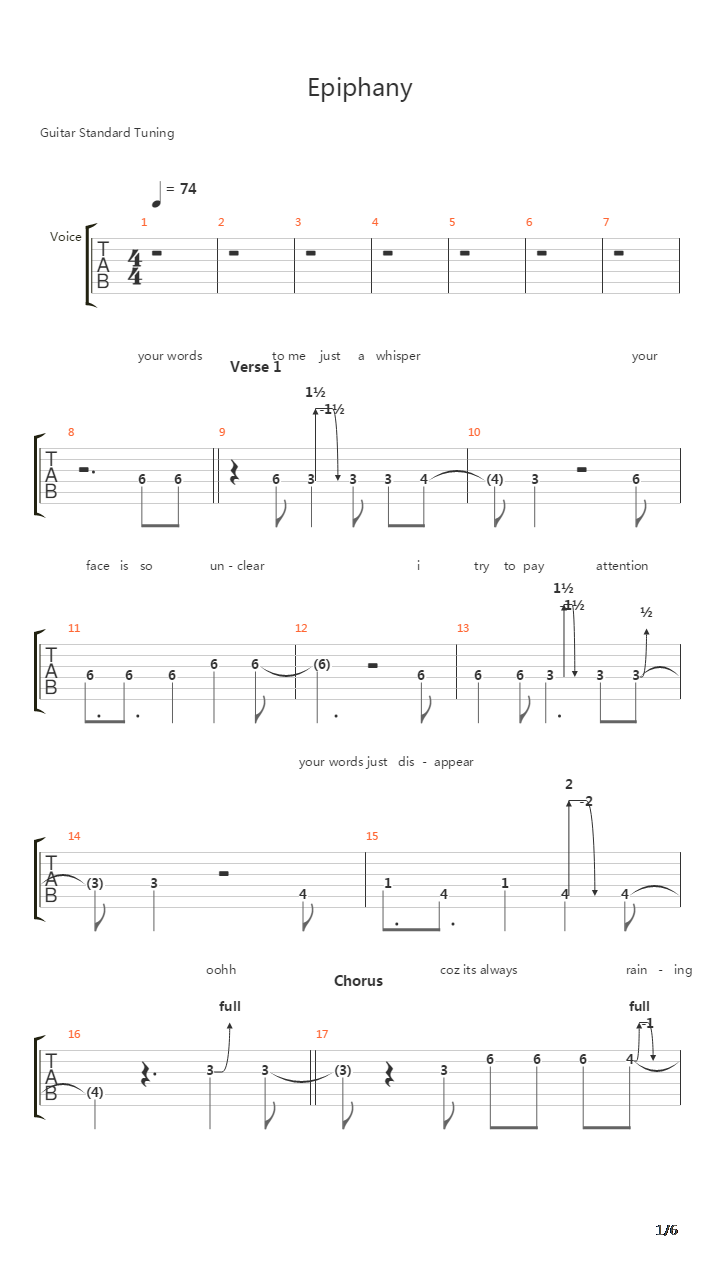 Epiphany吉他谱