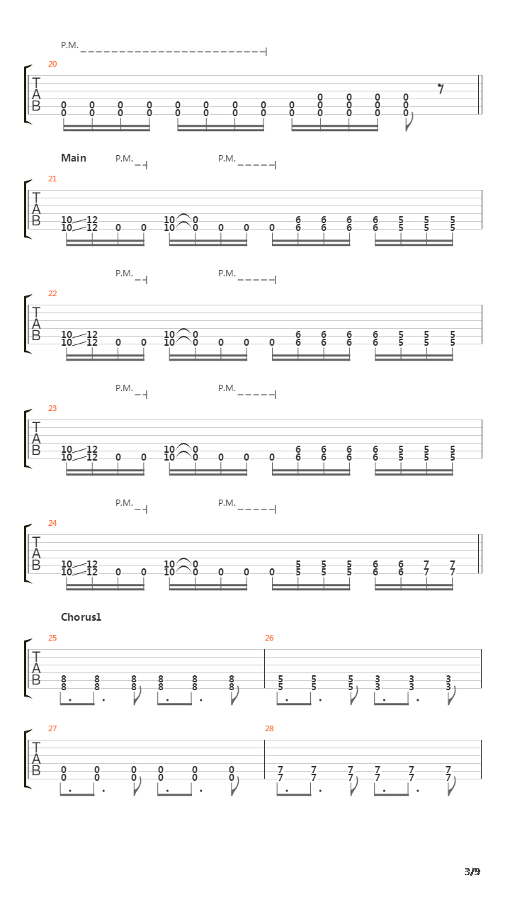 Falling吉他谱