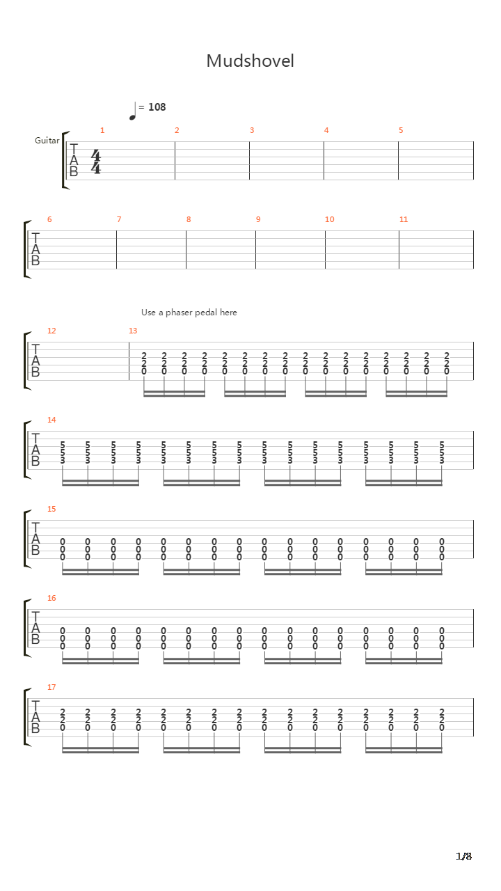 Mudshovel吉他谱