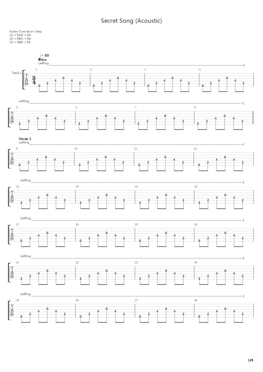 Secret Song吉他谱