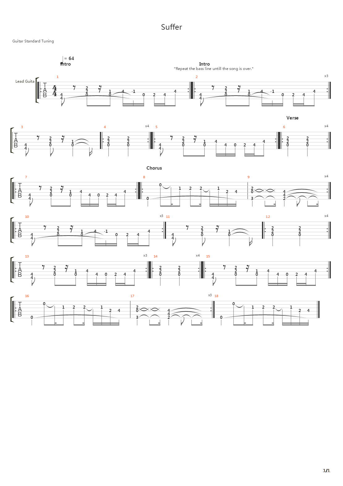 Suffer吉他谱