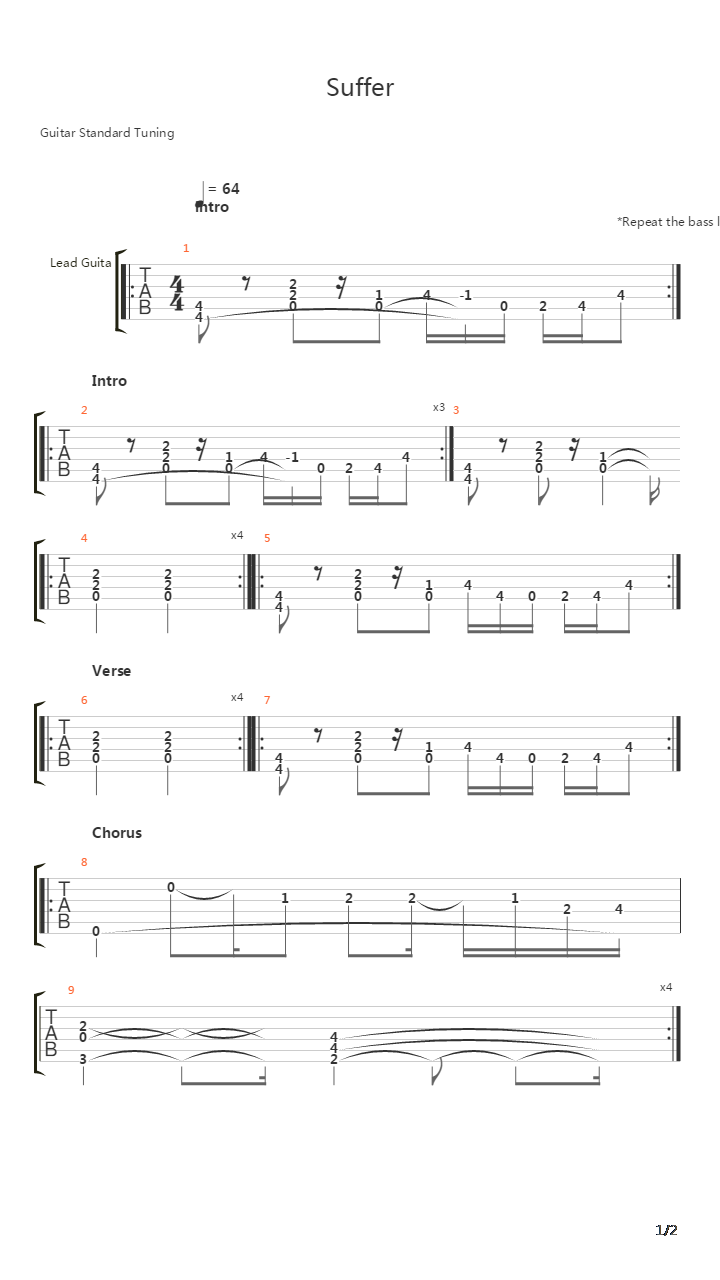 Suffer吉他谱