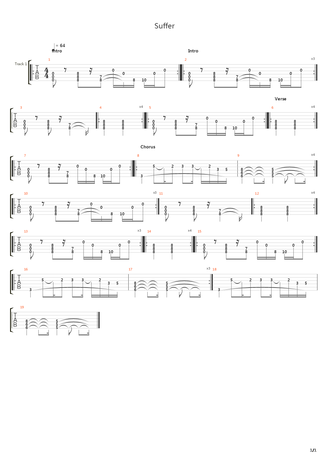 Suffer吉他谱