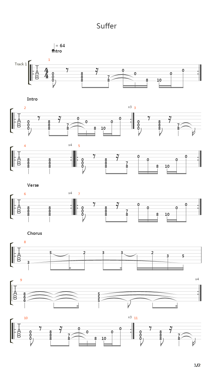 Suffer吉他谱