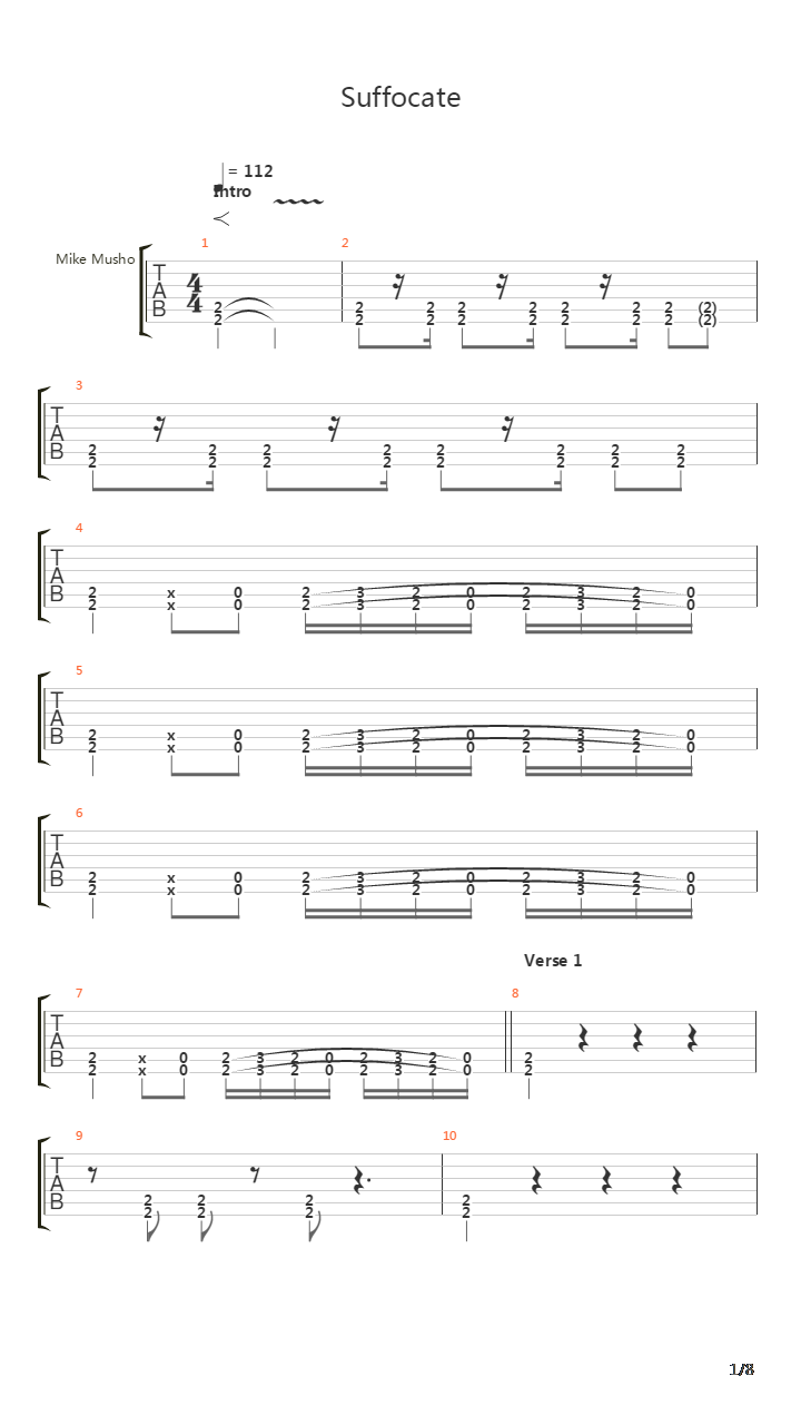 Suffocate吉他谱