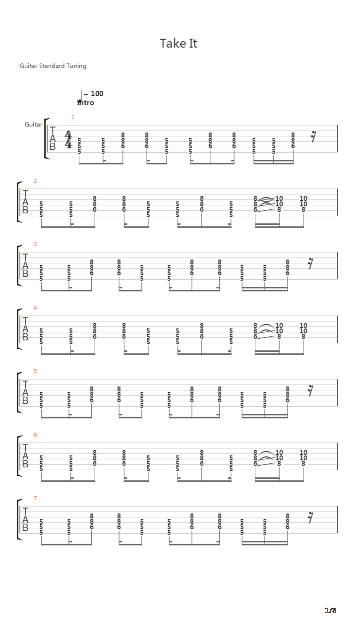 Take It吉他谱