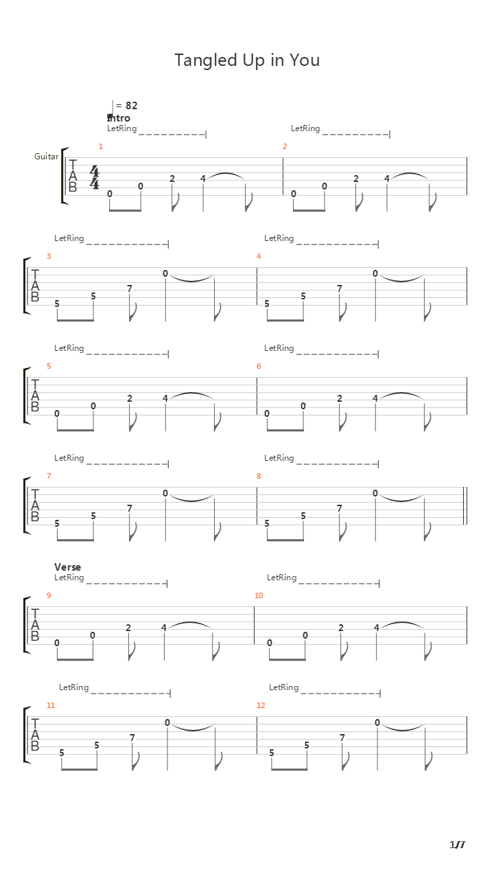 Tangled Up In You吉他谱