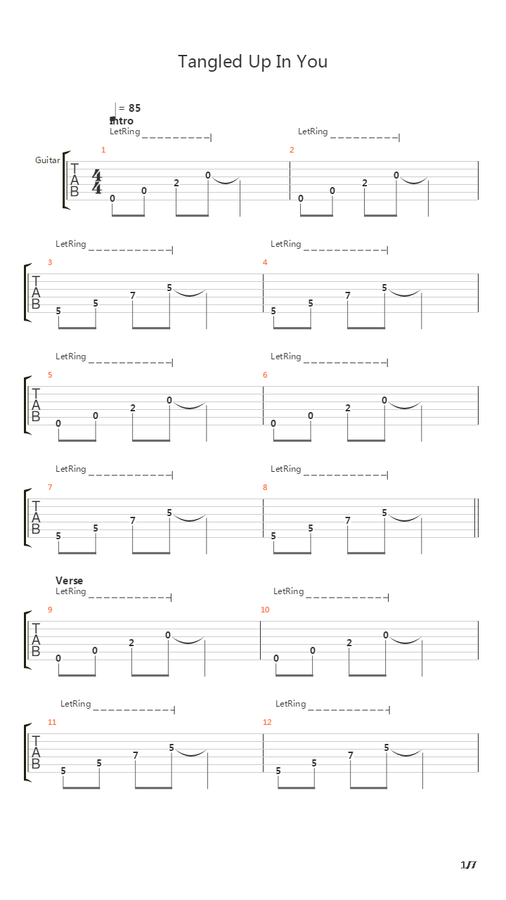 Tangled Up In You吉他谱