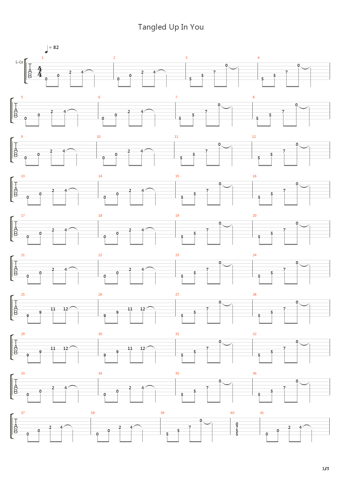 Tangled Up In You吉他谱