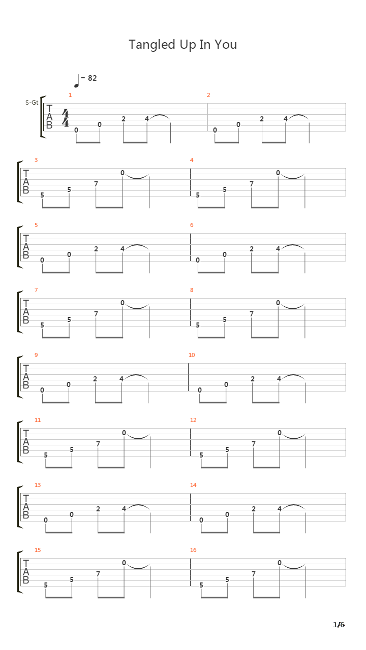 Tangled Up In You吉他谱