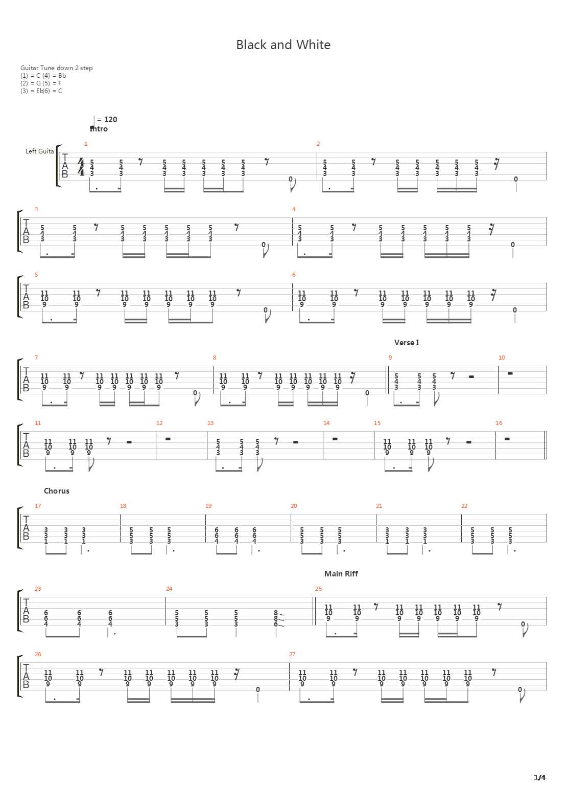 Black And White吉他谱
