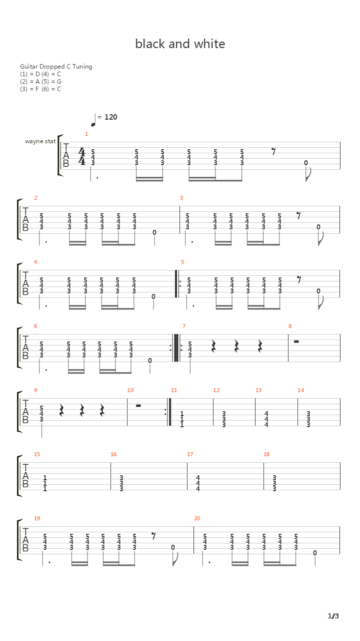 Black And White吉他谱