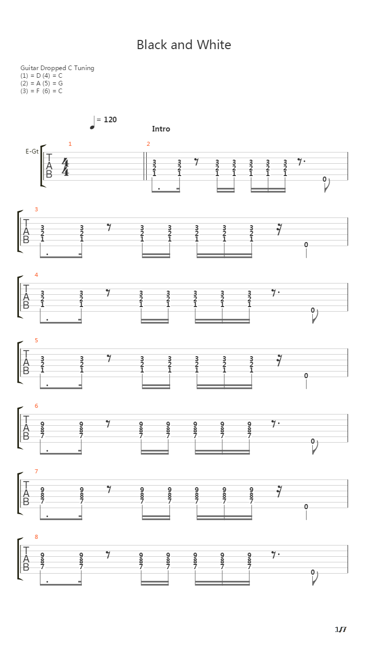 Black And White吉他谱