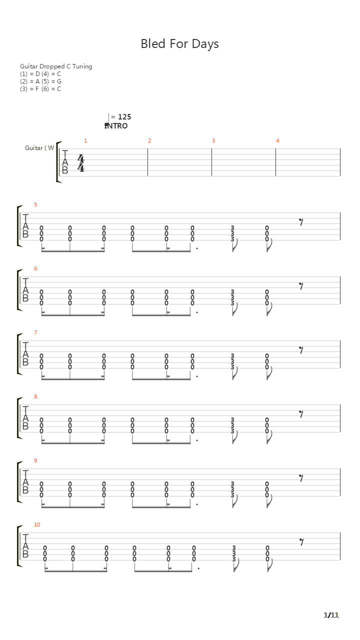 Bled For Days吉他谱