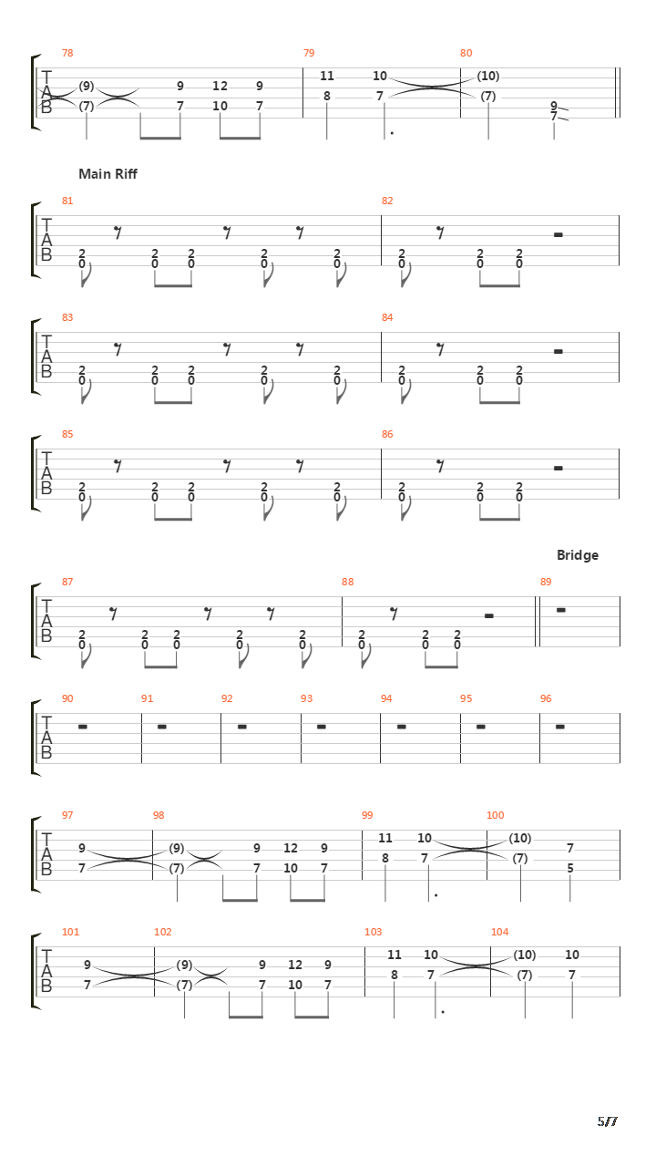 Cold吉他谱