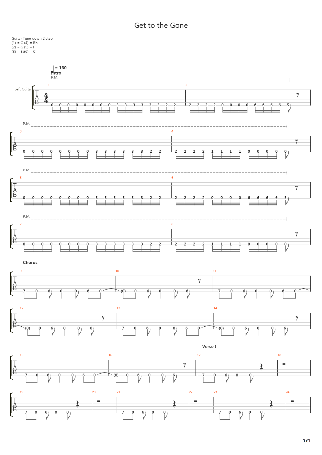 Get To The Gone吉他谱