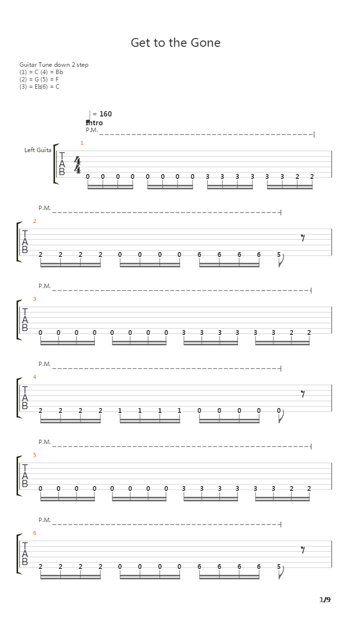 Get To The Gone吉他谱