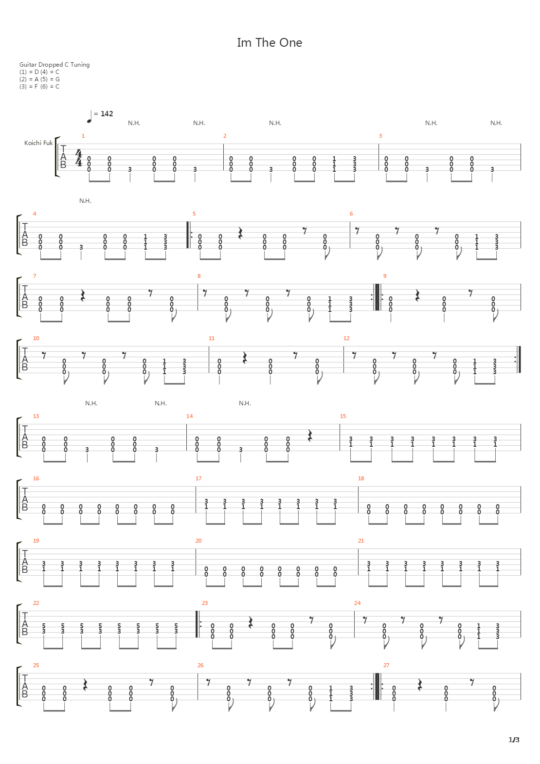 Im The One吉他谱