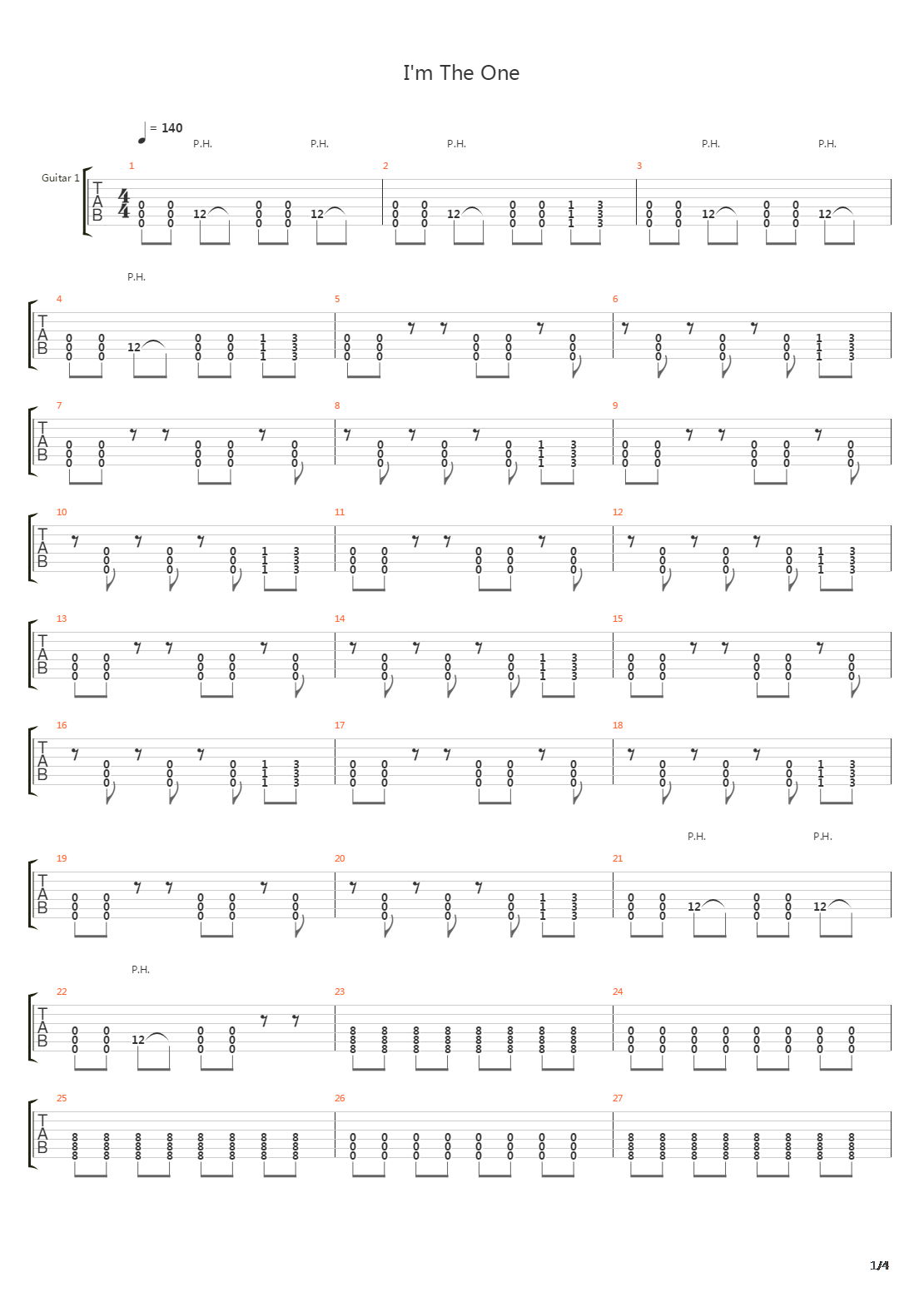Im The One吉他谱