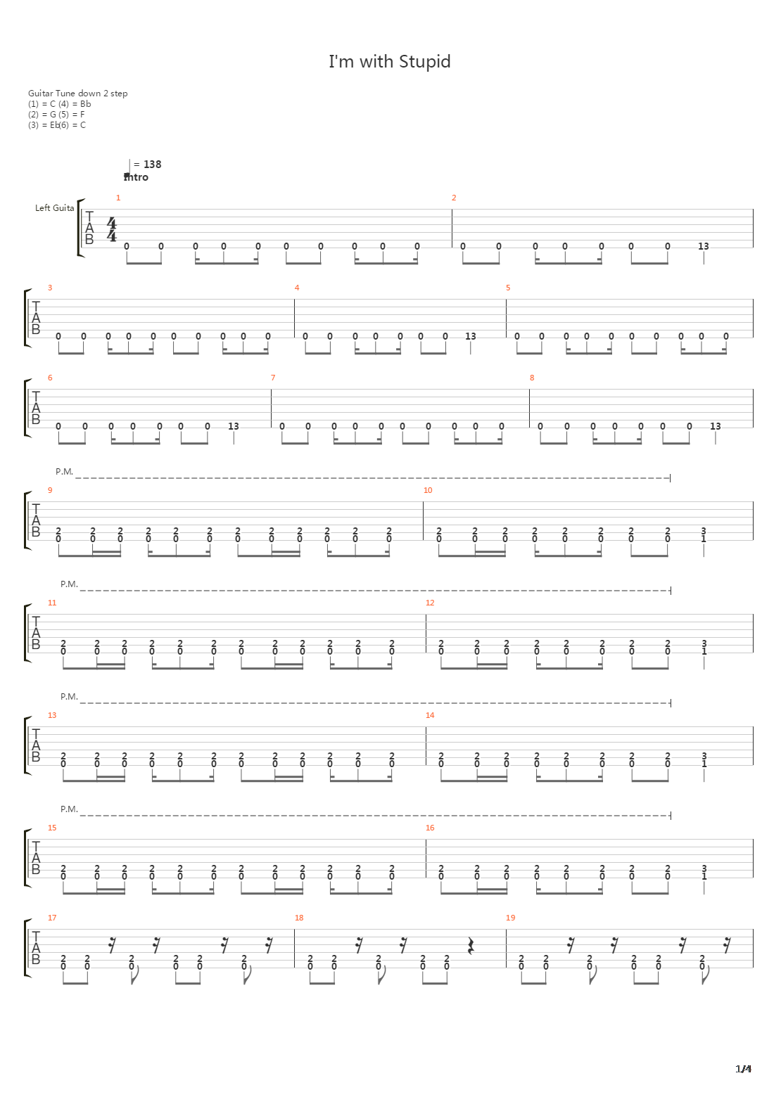 Im With Stupid吉他谱