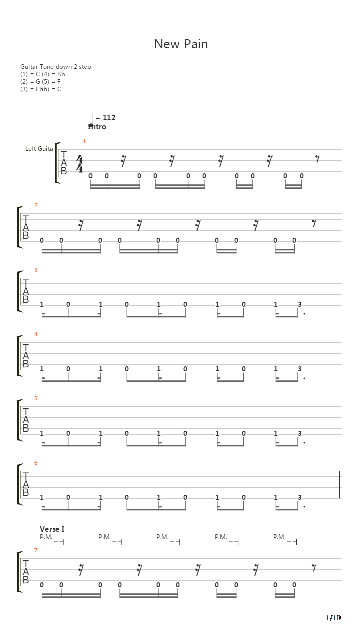 New Pain吉他谱