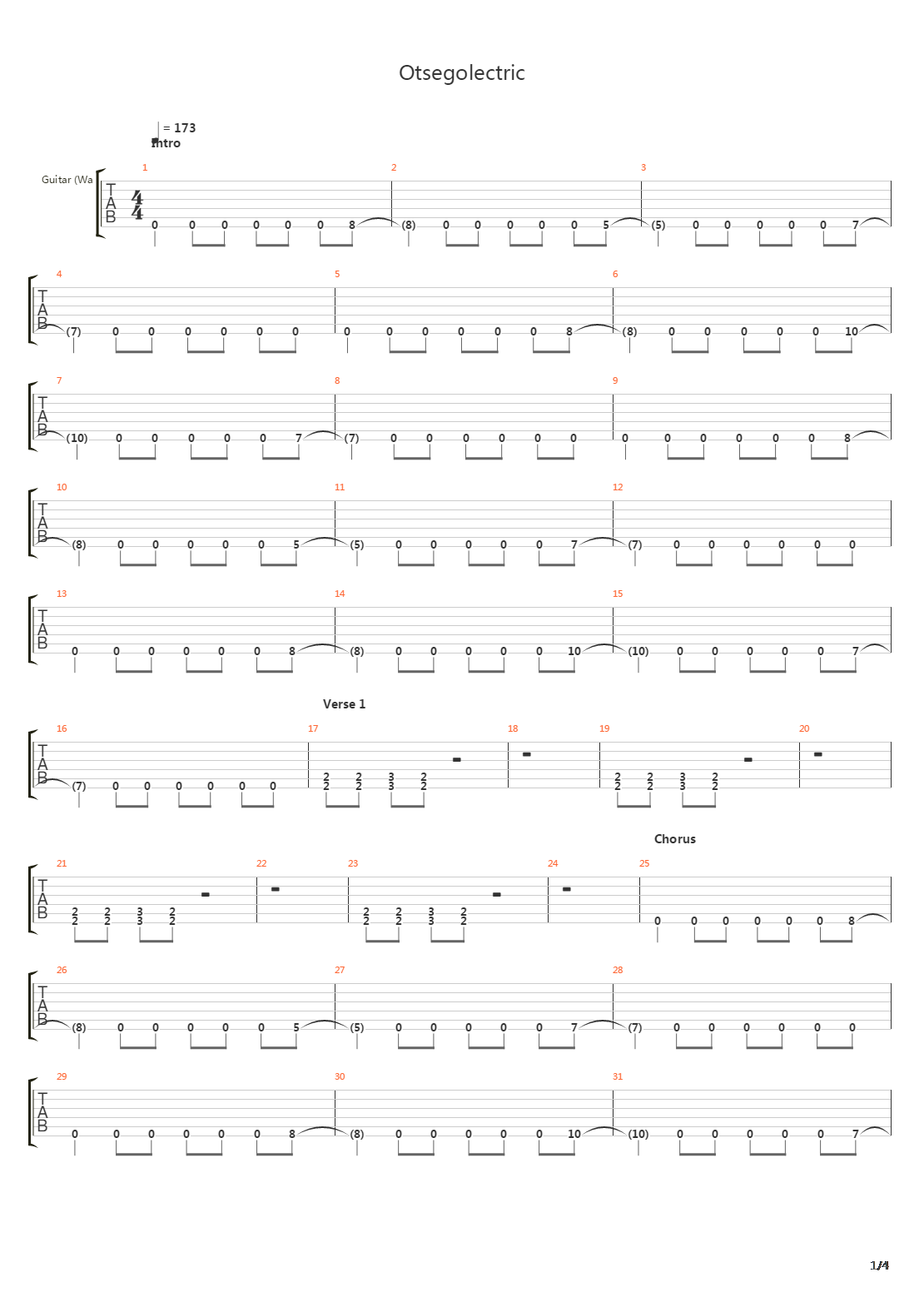 Otsegolectric吉他谱