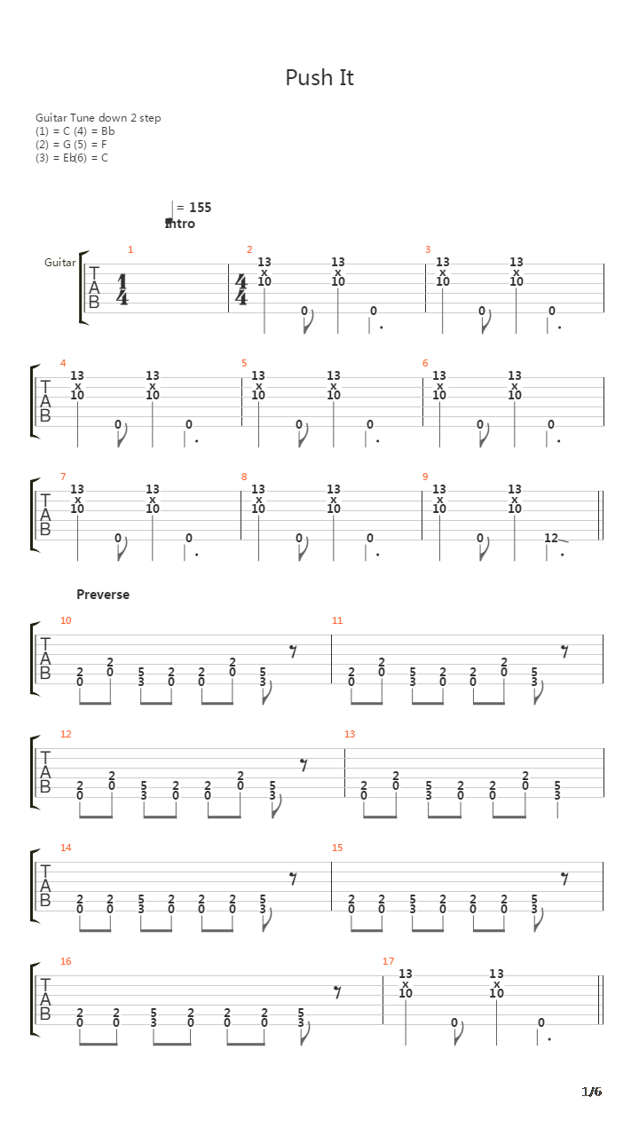 Push It吉他谱