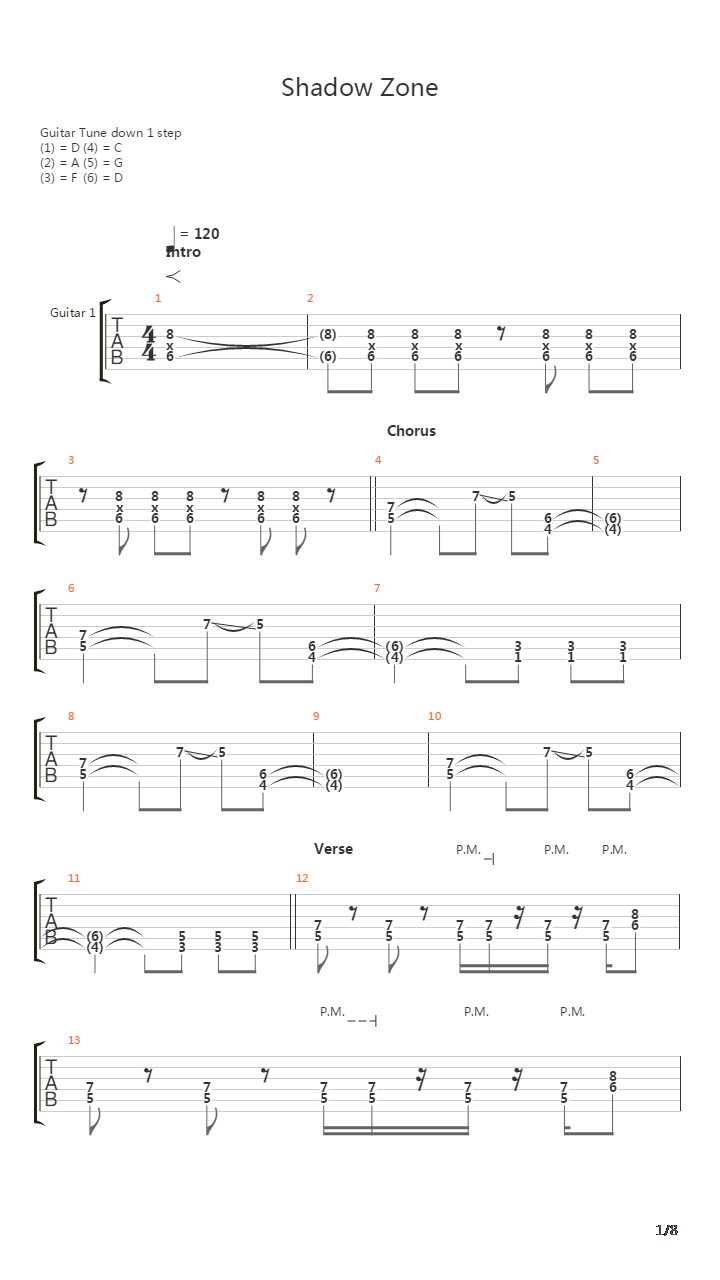 Shadow Zone吉他谱