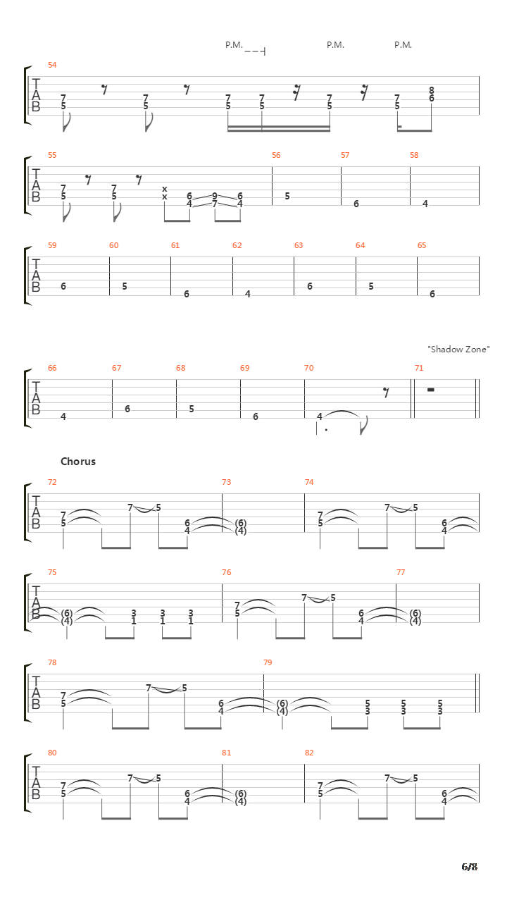 Shadow Zone吉他谱