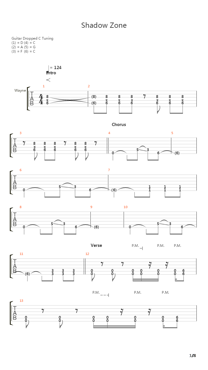 Shadow Zone吉他谱