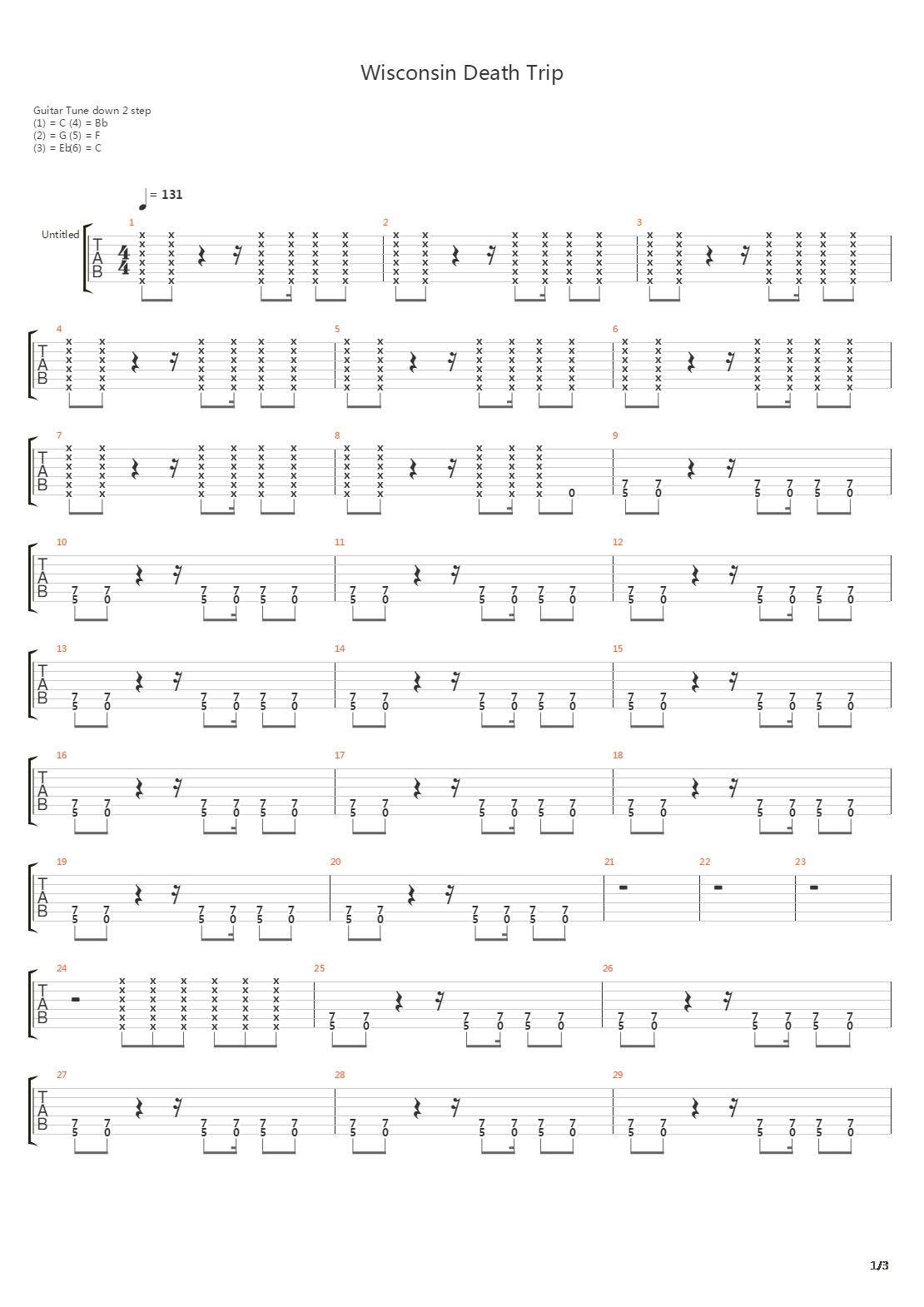 Wisconsin Death Trip吉他谱