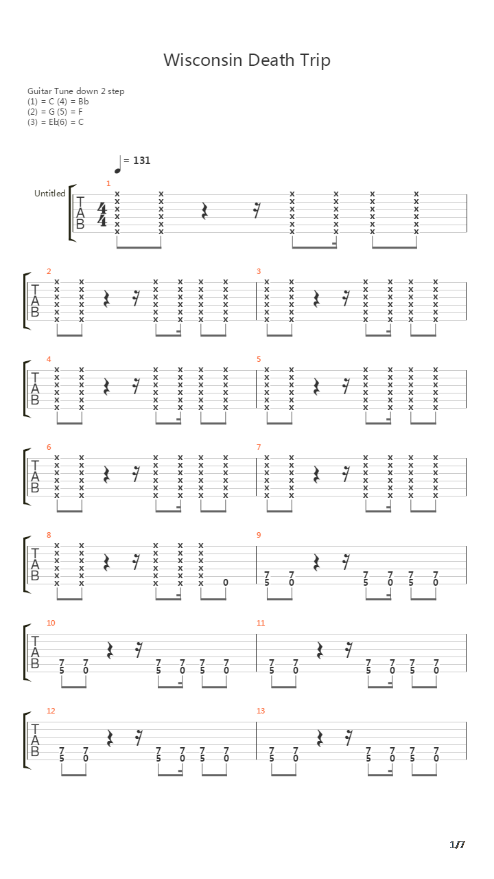 Wisconsin Death Trip吉他谱