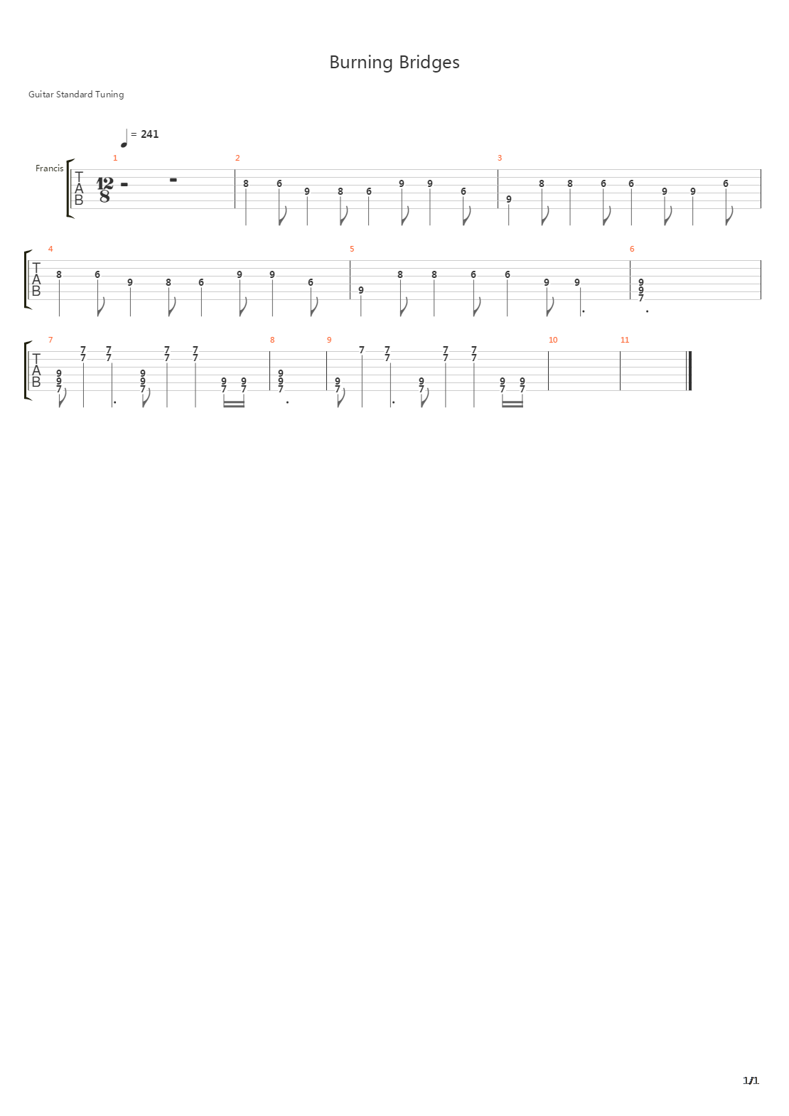 Burning Bridges吉他谱