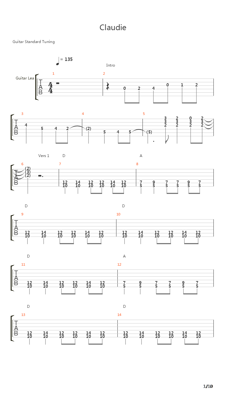 Claudie吉他谱