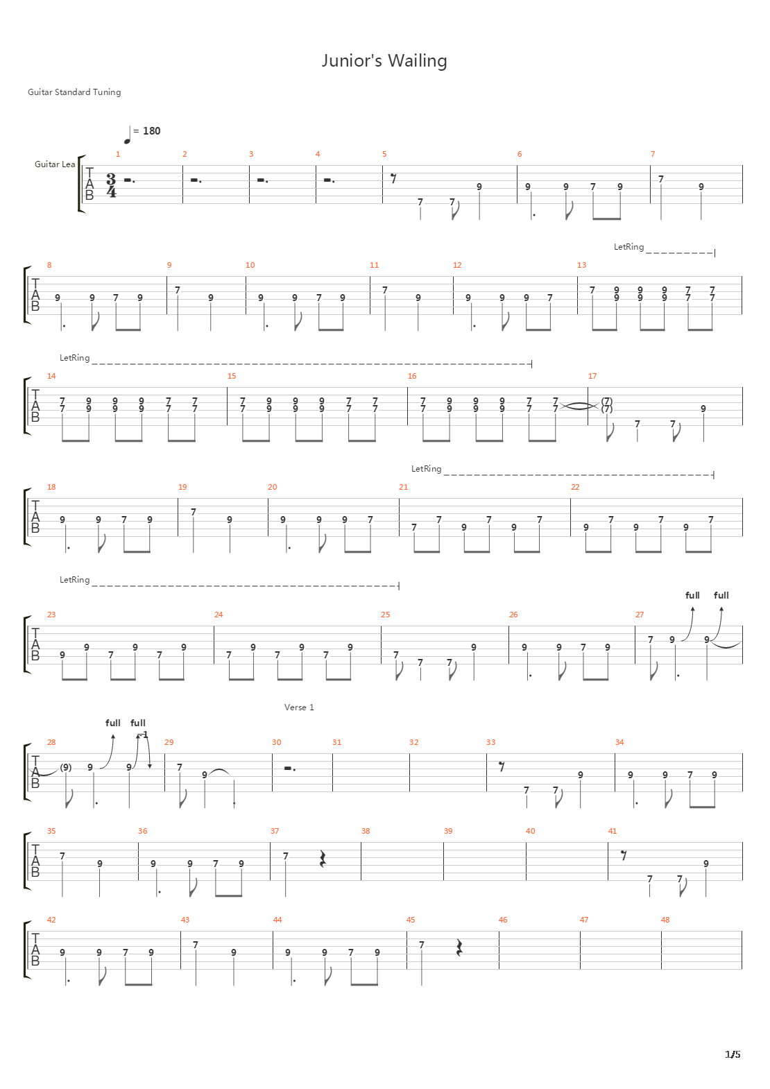 Juniors Wailing吉他谱