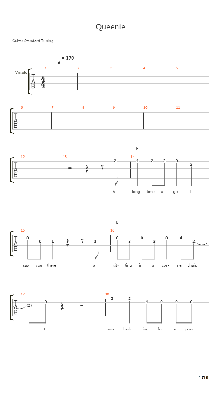 Queenie吉他谱