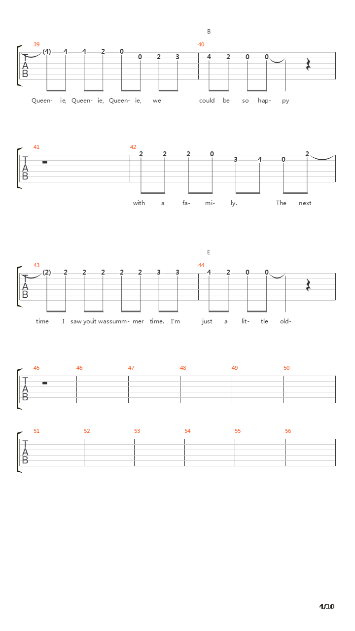 Queenie吉他谱