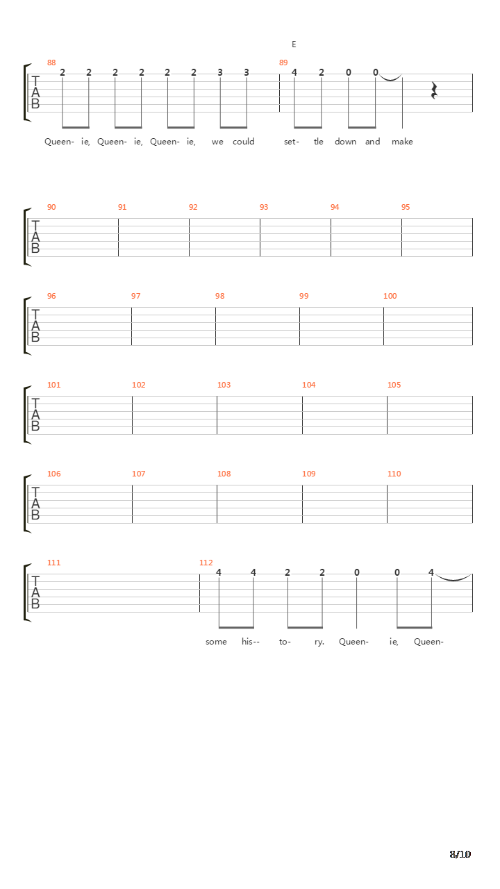 Queenie吉他谱