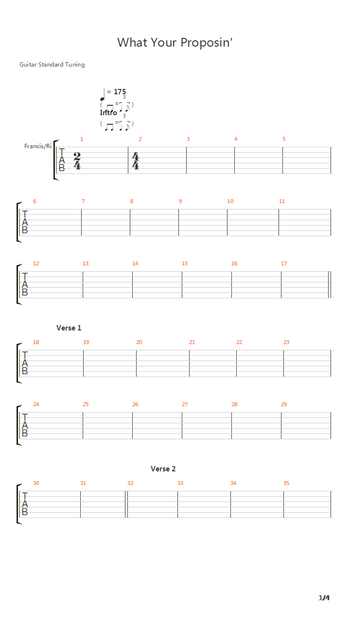 What Your Proposin吉他谱
