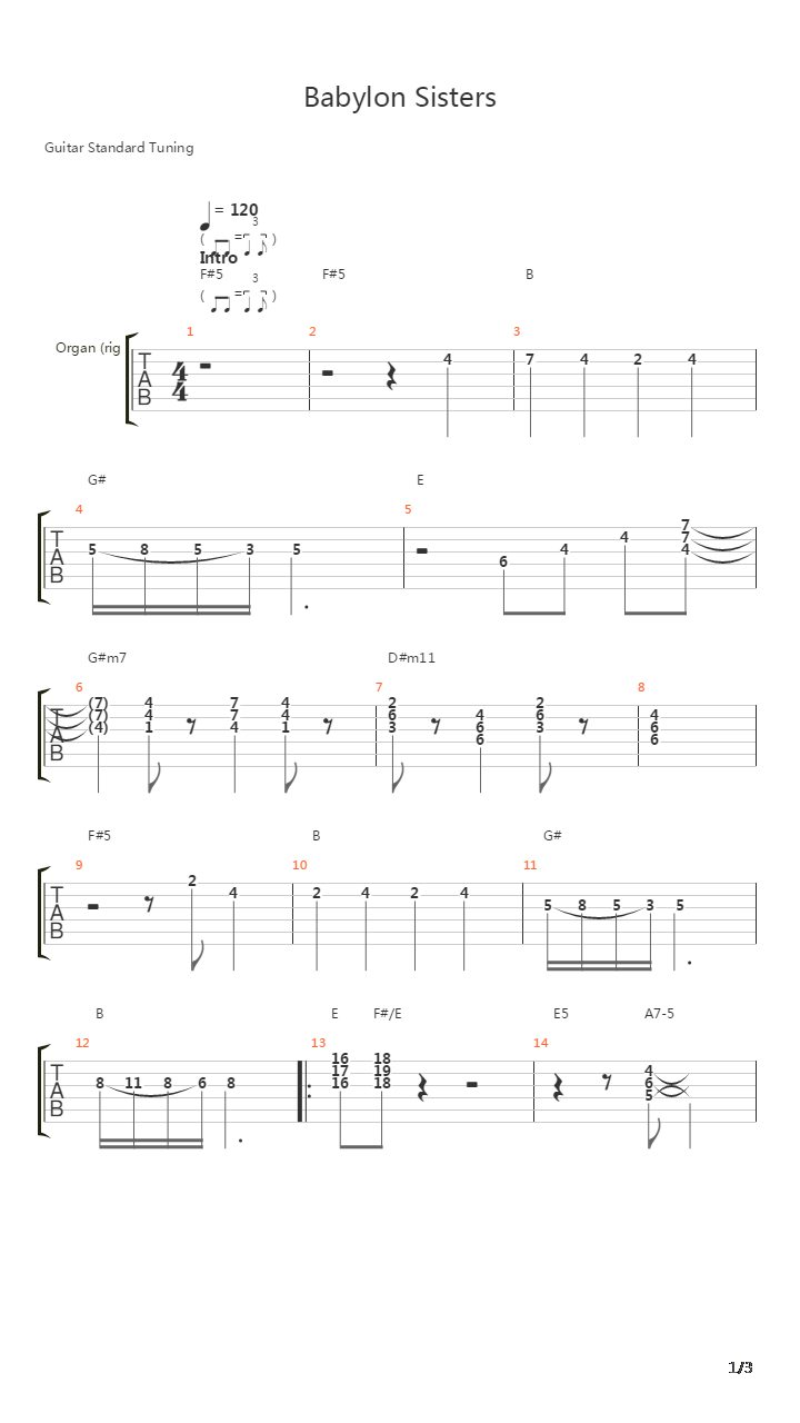Babylon Sisters吉他谱