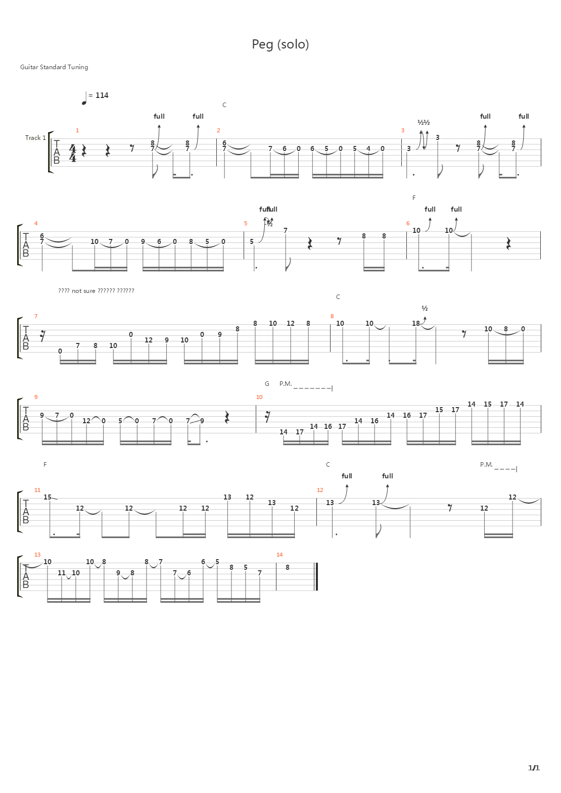 Peg吉他谱