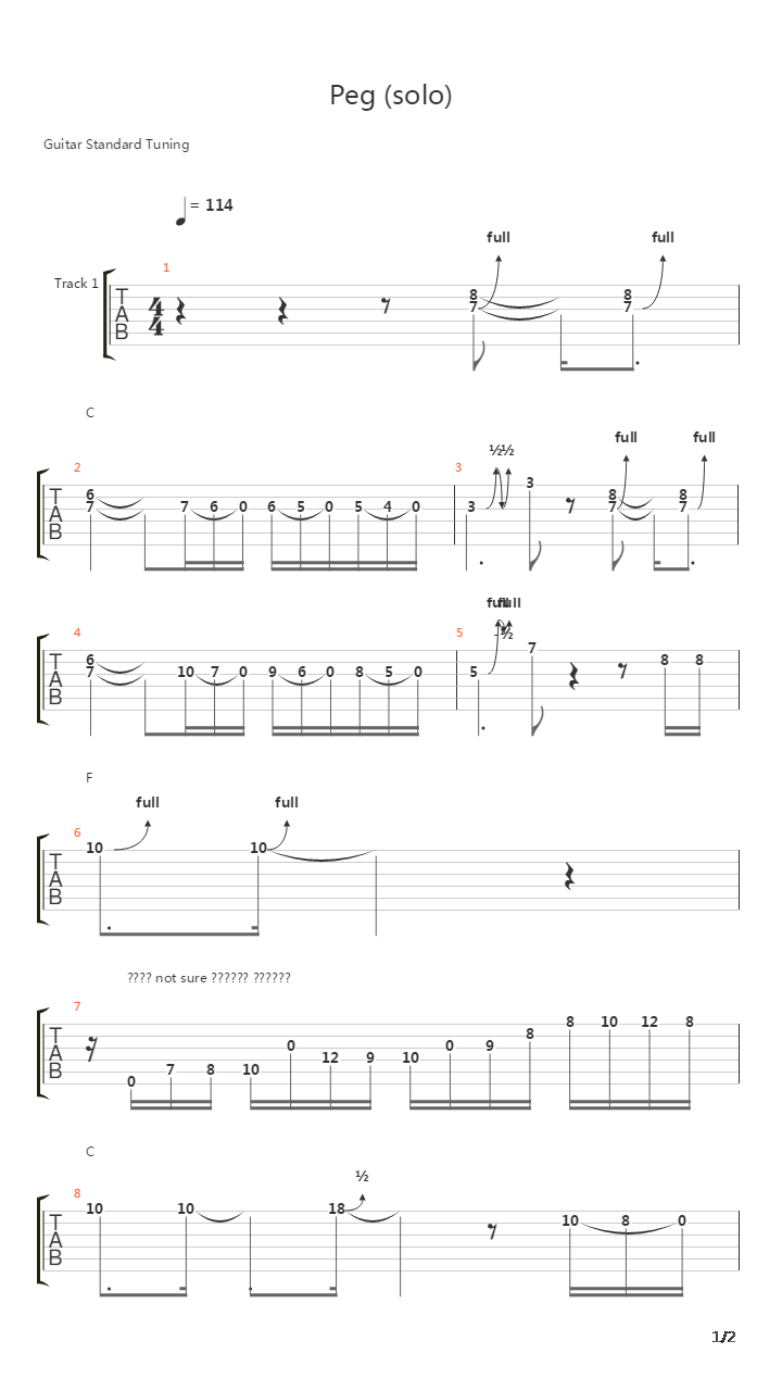 Peg吉他谱