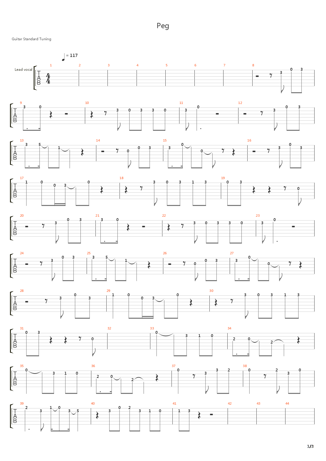 Peg吉他谱