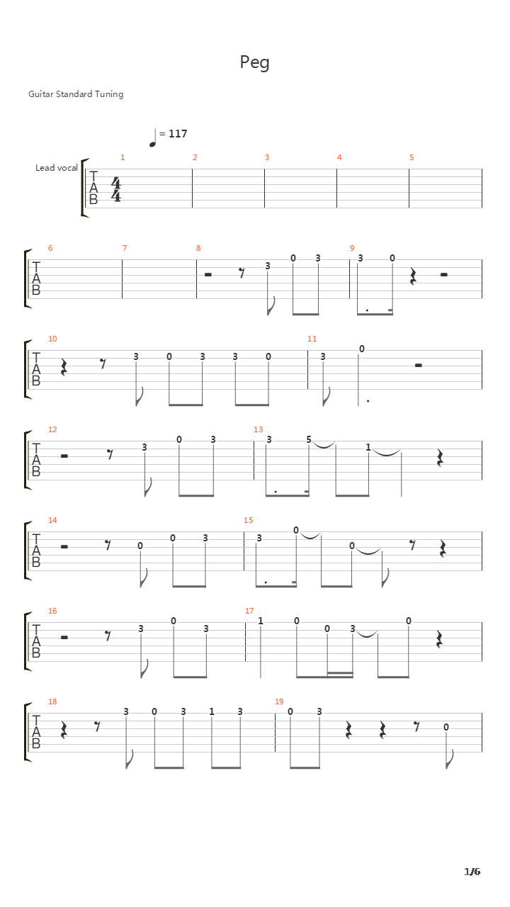 Peg吉他谱